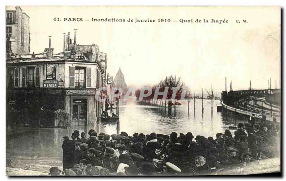 Paris — Überschwemmungen Januar 1910 — Quai de la Rapée — C. M. - Vorderseite