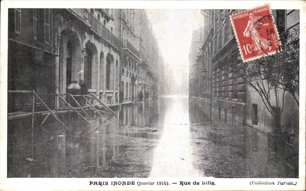 Paris überschwemmt (Januar 1910) — Rue de Lille — Sammlung Taride - Vorderseite