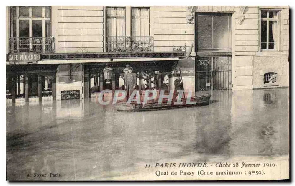Paris inundado — Quai de Passy — A. Noyer, Paris - Frente