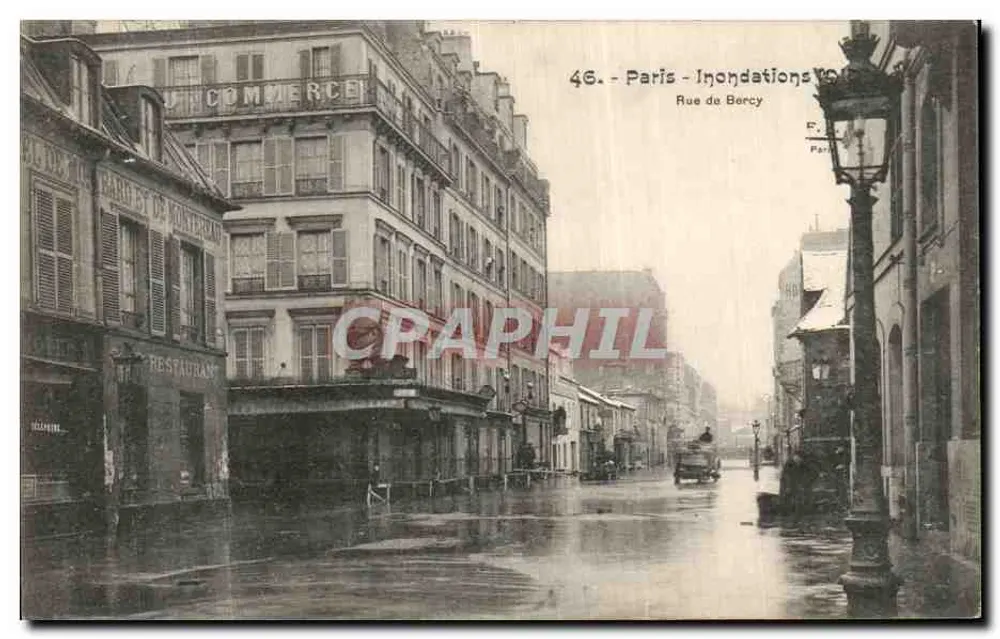 Paris - Inundações - Rue de Bercy — editor não identificado, n° de série 46 - Frente