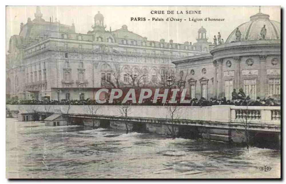 Überschwemmung der Seine — Paris - Palais d'Orsay - Ehrenlegion — Verlag E.D. - Vorderseite