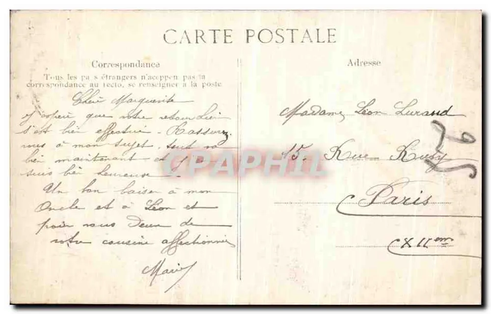 Überschwemmung der Seine — Paris - Die Estacade — 28. Januar 1910 - Rückseite