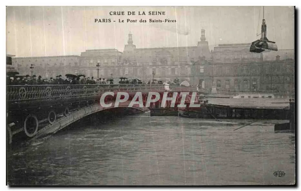 Überschwemmung der Seine — Paris - Die Brücke der Heiligen Väter — Verlag E.P.D. - Vorderseite