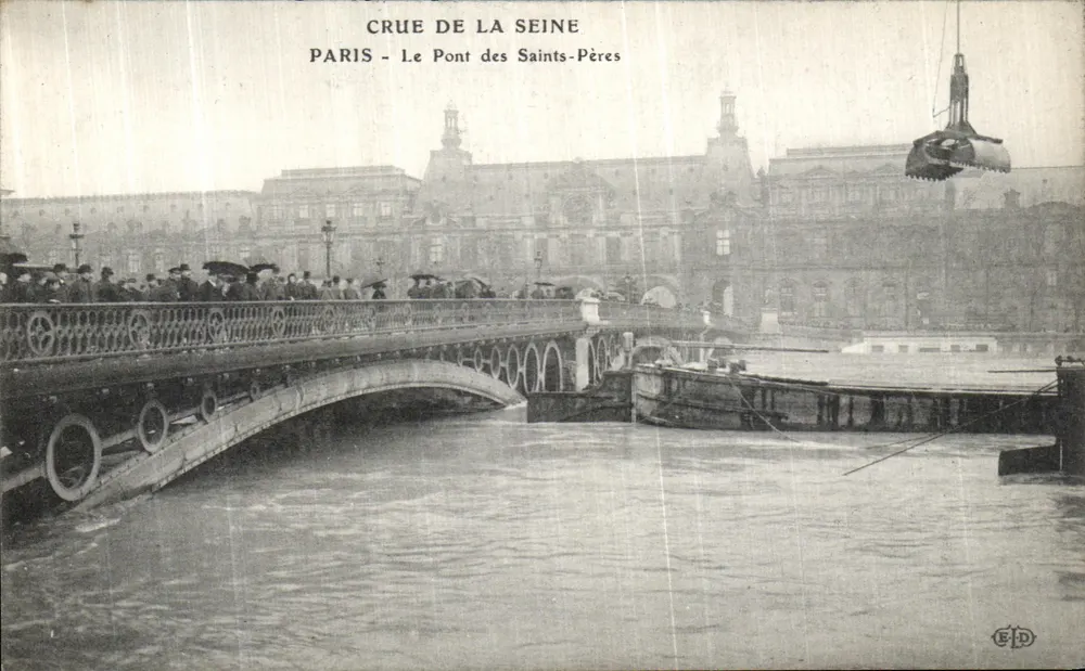 Flut der Seine — Paris - Brücke der Heiligen Väter — Edition EID - Vorderseite