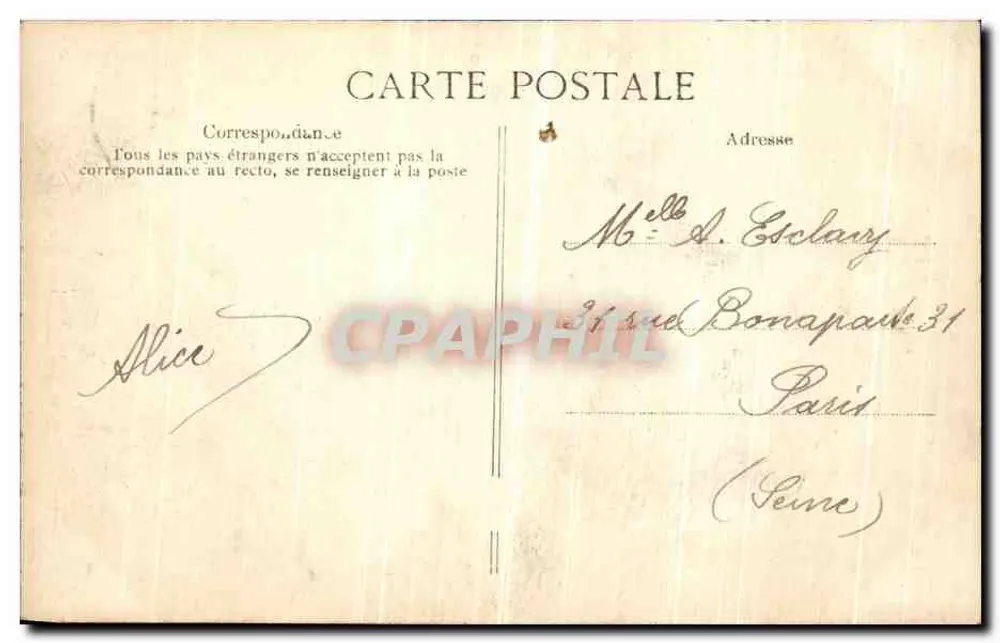 Flut der Seine — Paris - Pont des Arts — 28. Januar 1910 — Verlag EID - Rückseite