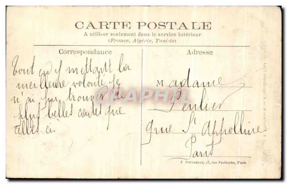 Vincennes — Kapel van het Fort — F. POUYDERAT, rue Faidherbe, Parijs - Achterkant