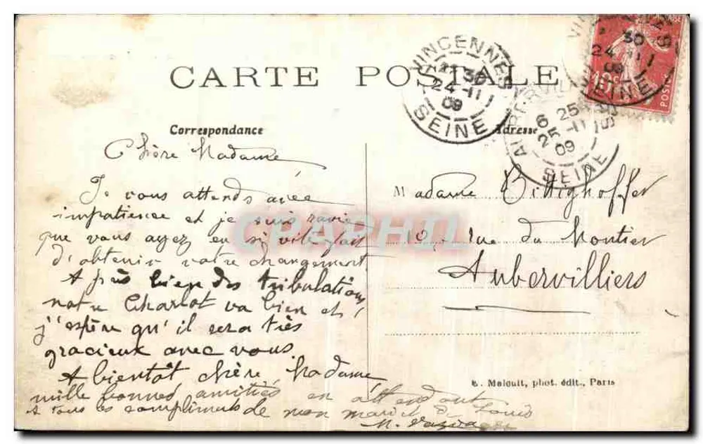 Vincennes — Vista geral do Donjon — E.M. n°277 - Verso