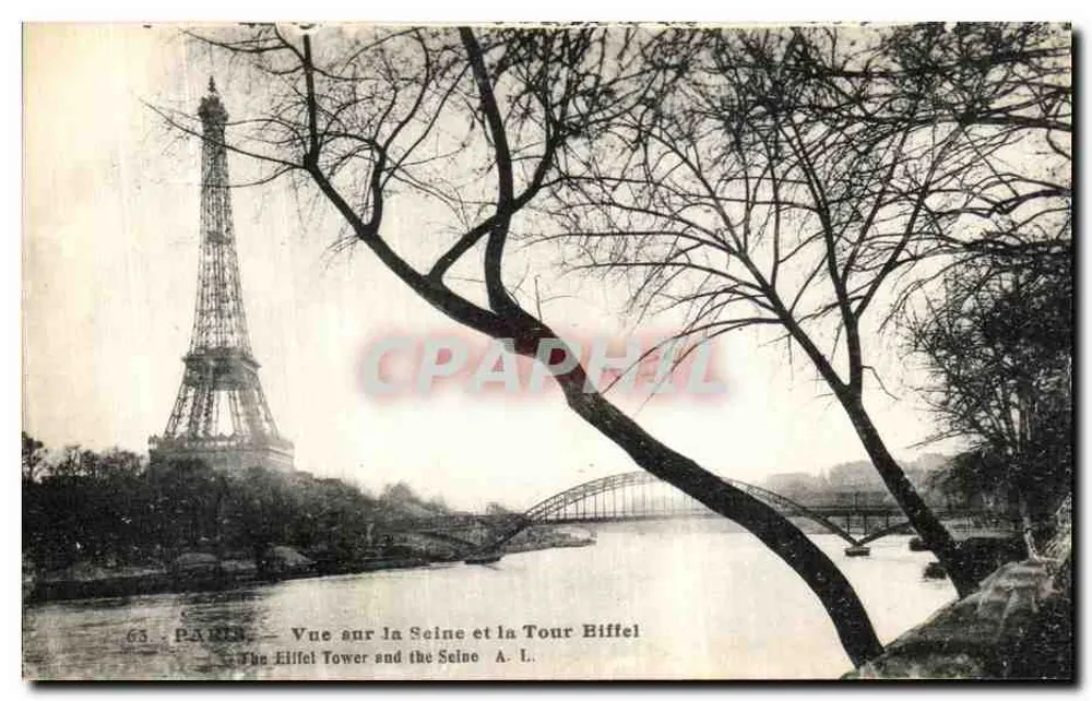Paris — Ausblick auf die Seine und den Eiffelturm — A. L. - Vorderseite