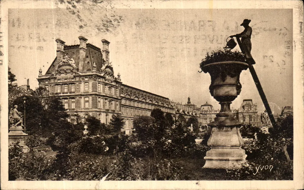 Jardin des Tuileries — Ansicht des Louvre — Verlag YVOP - Vorderseite