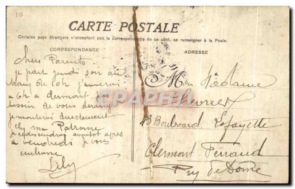 Paris - Überschwemmungen 1910 — Die Seine am Quai de Bourbon — F.F. Paris - Rückseite