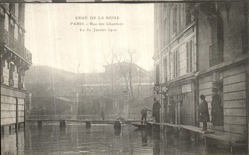 Flut der Seine — Paris, Rue des Chantiers — 30. Januar 1910 - Vorderseite