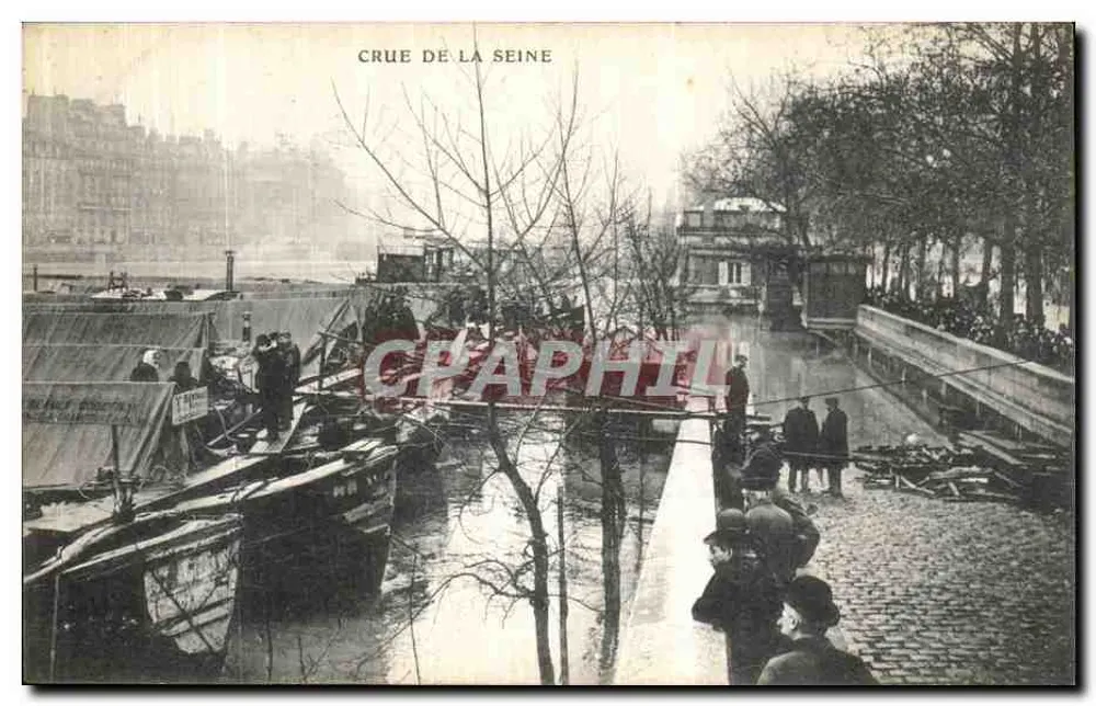Überschwemmung der Seine — Paris — unbekannte Ausgabe - Vorderseite