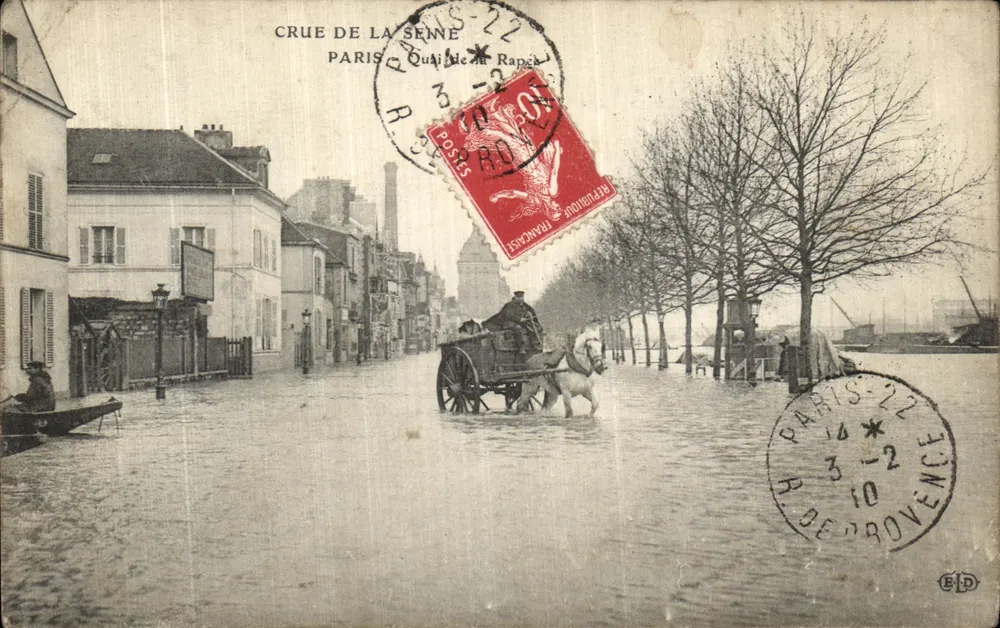 Überschwemmung der Seine in Paris — Ausgabe E.P.D. — Paris, 14-2-1922 - Vorderseite