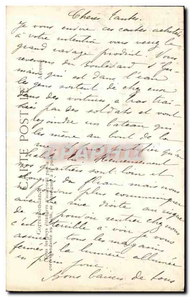 Flut der Seine — Quai de la Rapée — Verlag B. P. (B. P. Paris) - Rückseite