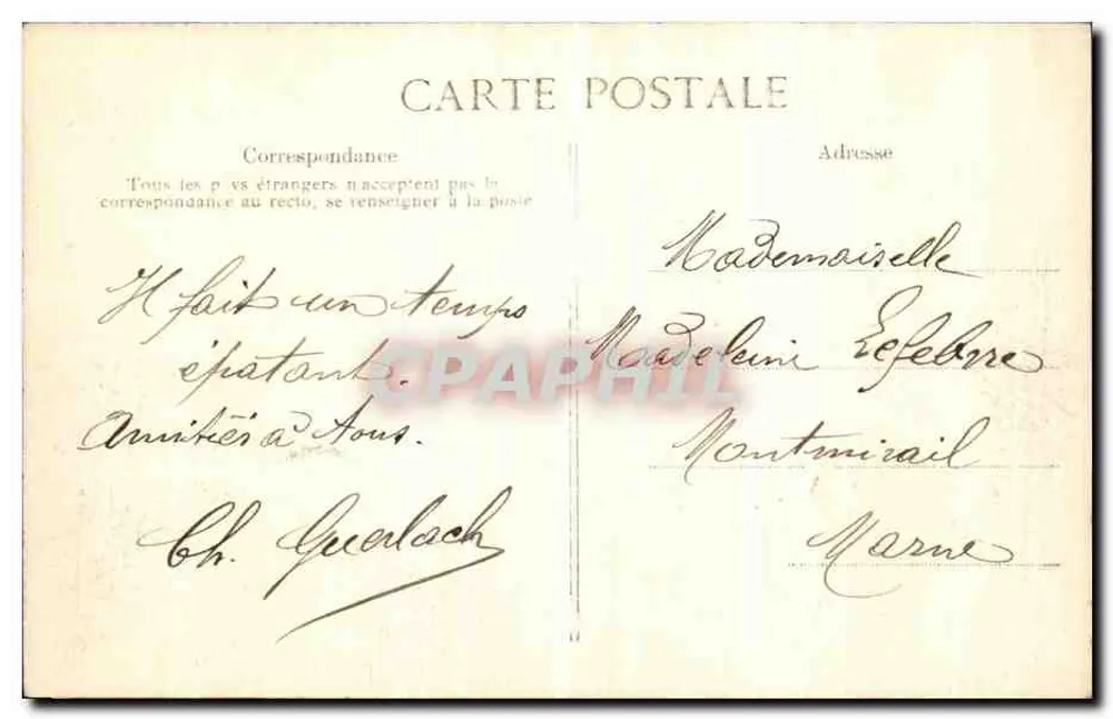 Überschwemmung der Seine — Paris — Ansicht der Rue de Lyon — Verlag E.P.D. - Rückseite