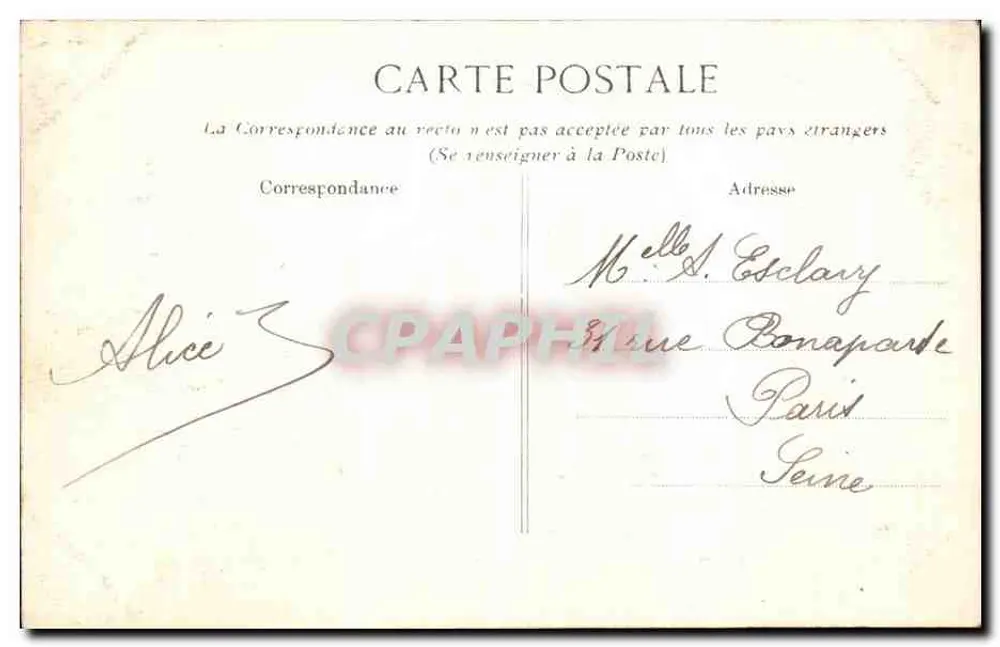 Flutte der Seine — Rue Saint-André-des-Arts — Paris — 30. Januar 1910 — Verlag E.D. - Rückseite