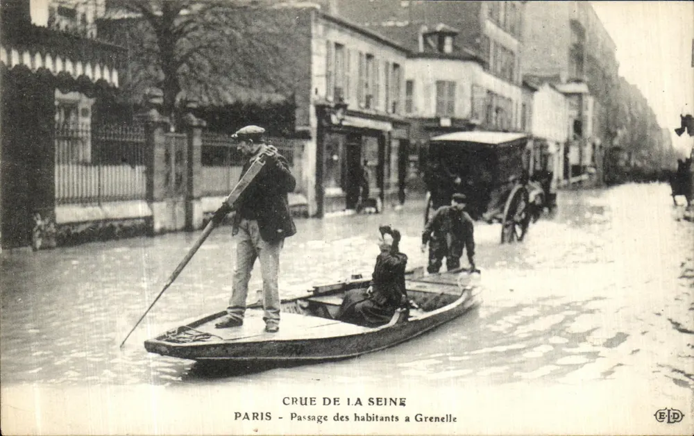 Flut der Seine — Passage der Bewohner in Grenelle — EID - Vorderseite