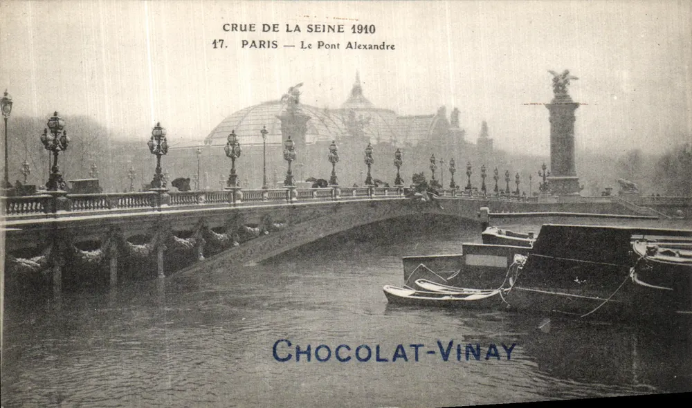 Flut der Seine 1910 — Brücke Alexandre — Chocolat-Vinay - Vorderseite