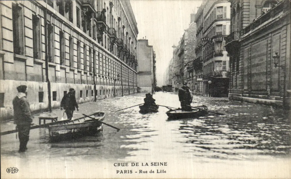 Flut der Seine — Paris - Rue de Lille — Verlag EID - Vorderseite
