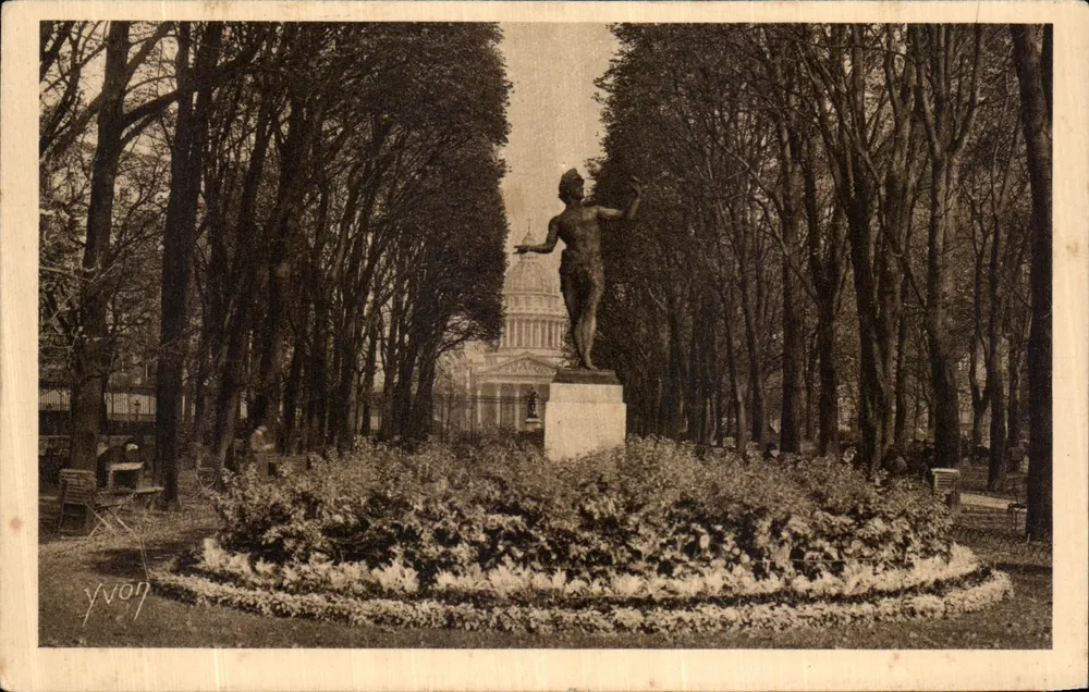 Luxemburg-Garten — Statue in der Mitte eines Parterres — Ausgabe Yvon, Serie 49 - Vorderseite