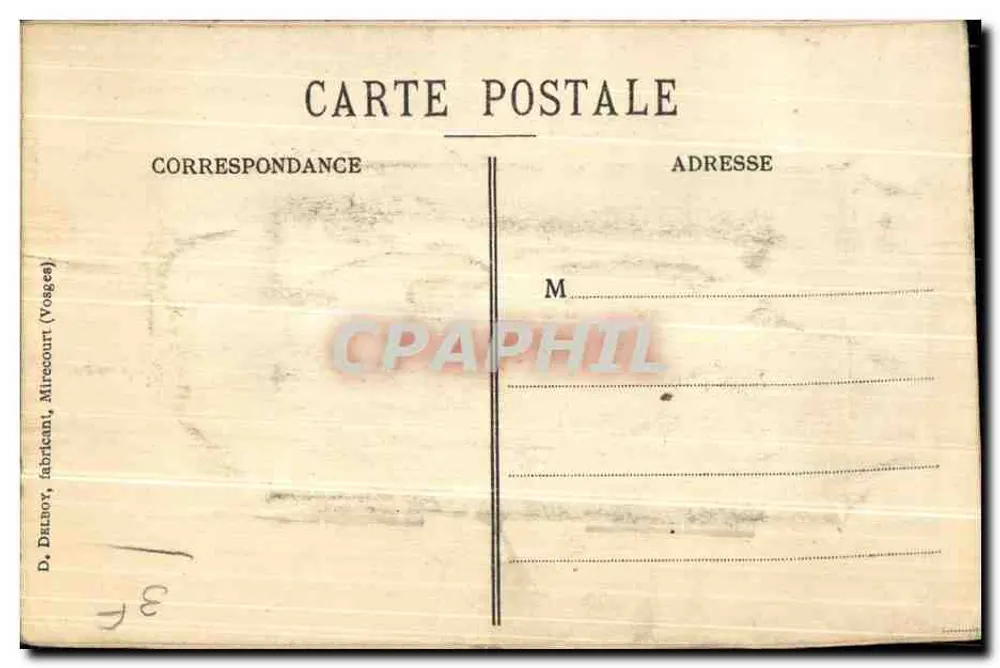 Boulevard de la Madeleine — Statue du taureau — Souvenir de Paris — D. Dalbort, Mirecourt (Vosges) - Verso