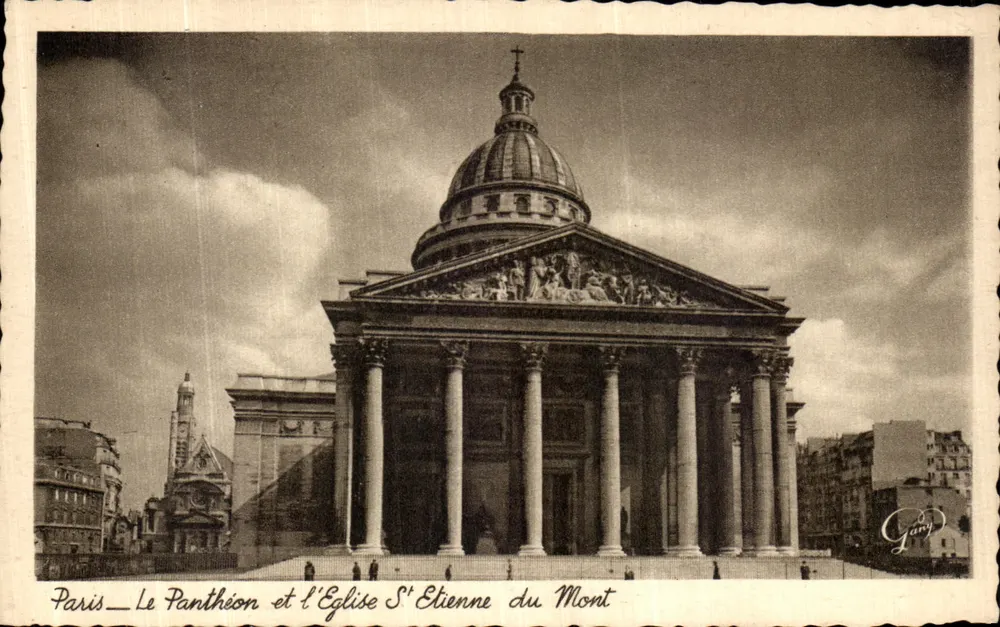 Paris — Der Panthéon und die Kirche Saint-Etienne du Mont — Gury - Vorderseite