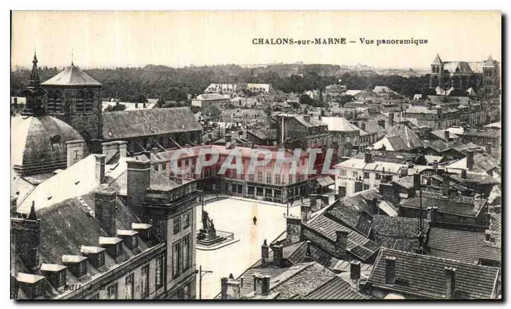 Chalons-sur-Marne — Vista panorâmica — J. Bourgogne, impressor, Château-Tierry - Frente