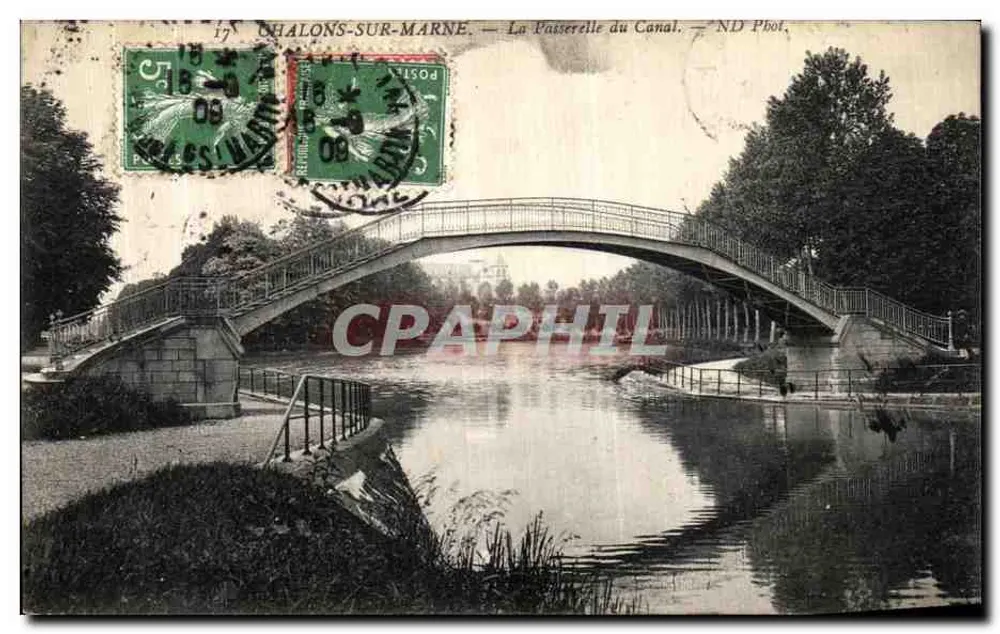 Châlons-sur-Marne — Die Brücke über den Kanal — ND Fotografie - Vorderseite