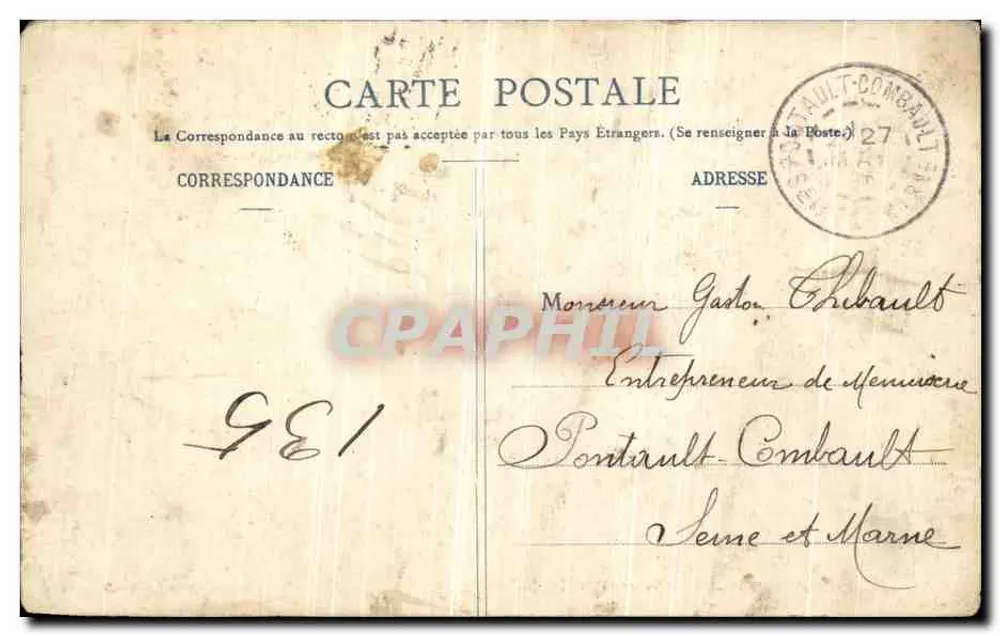 Camp de Châlons — Artilleriefeuer — Militärbuchhandlung Guérin, Mourmelon - Rückseite