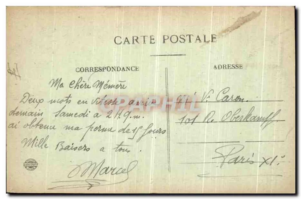 Chalons-sur-Marne — Der Garten des Gartens — Ufer des Kanals — Verlag: A. Goujument, Nr. 167 - Rückseite