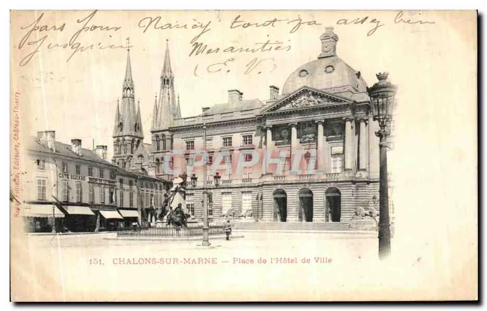 Chalons-sur-Marne — Place de l'Hôtel de Ville — Verlag Château-Frery, n° 151 - Vorderseite