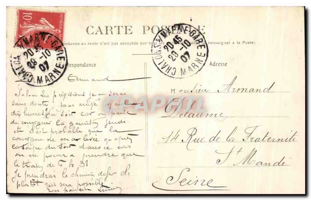 Châlons-sur-Marne — O Gloria Victis — L. Coëx, editor - Verso