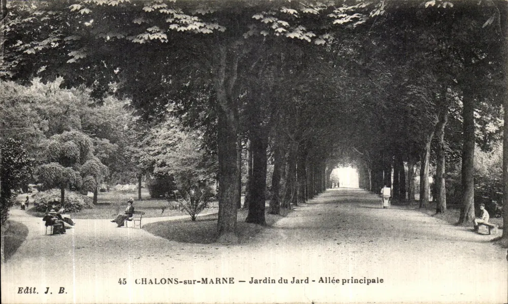 Chalons-sur-Marne — Jardin du Jard — Hauptallee — Edit. J. B. - Vorderseite