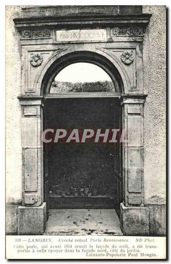 Langres — Porta Renascentista deslocada — Livraria-Papelaria Paul Mongin, n°200 - Frente
