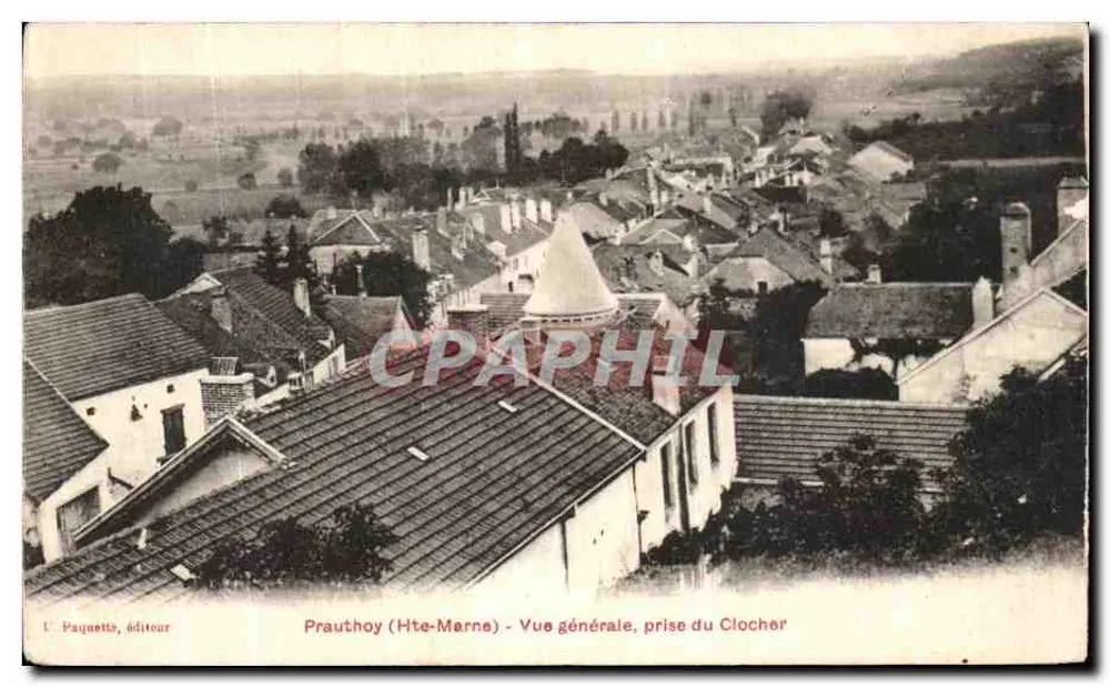 Prauthoy (Hte-Marne) — Vue générale, prise du clocher — L. Paquetta, éditeur - Recto