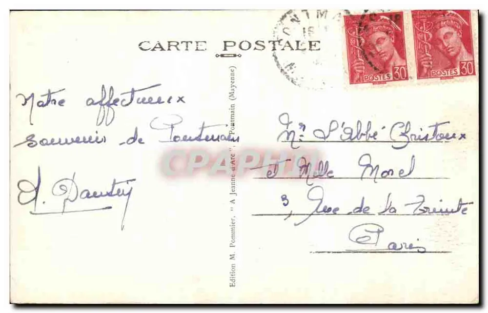 Pontmain (Mayenne) — O Calvário Vermelho — Edição M. Pomnier - Verso