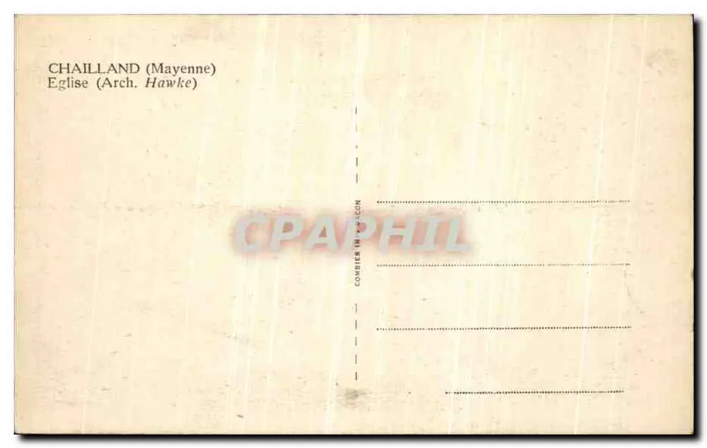 Chailland (Mayenne) — Igreja (Arch. Hawke) — Cim - Verso