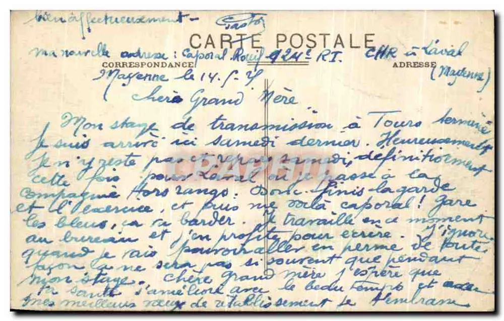 Mayenne (Mayenne) — Der alte Brücke und die Kirche Notre-Dame — Verlag Garnier et Coconnier - Rennes - Rückseite
