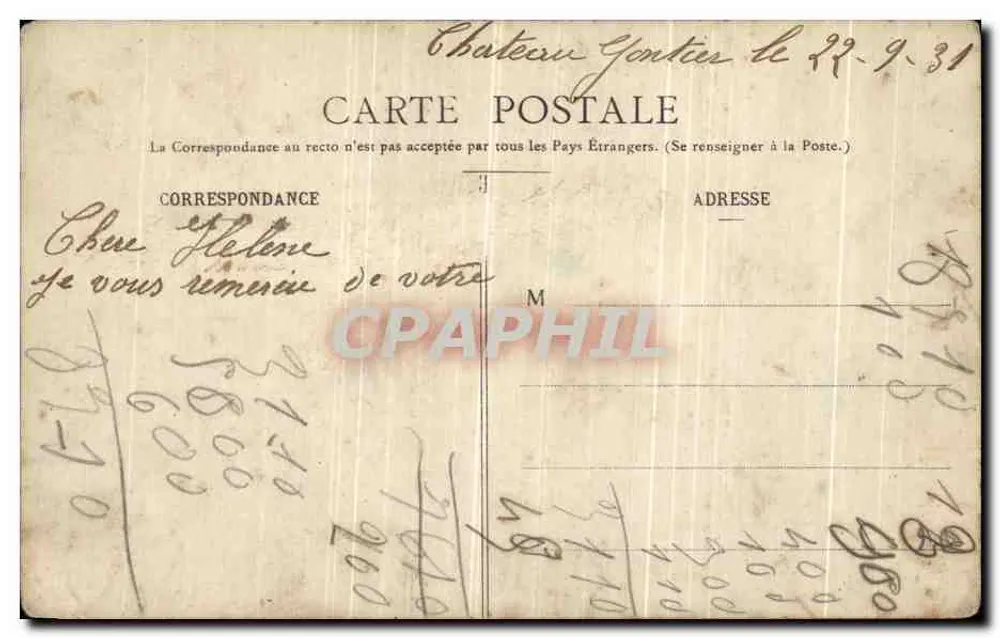 Château-Gaontier (Mayenne) — Allgemeiner Blick auf das Krankenhaus — Edition J. Malicot, Foto., Sable-sur-Sarthe - Rückseite