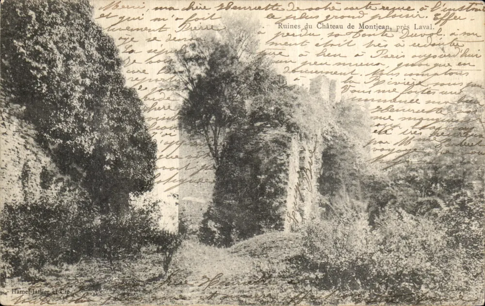 Ruinen des Schlosses Montjean in der Nähe von Laval — Hamet-Jatlier et Cie - Vorderseite
