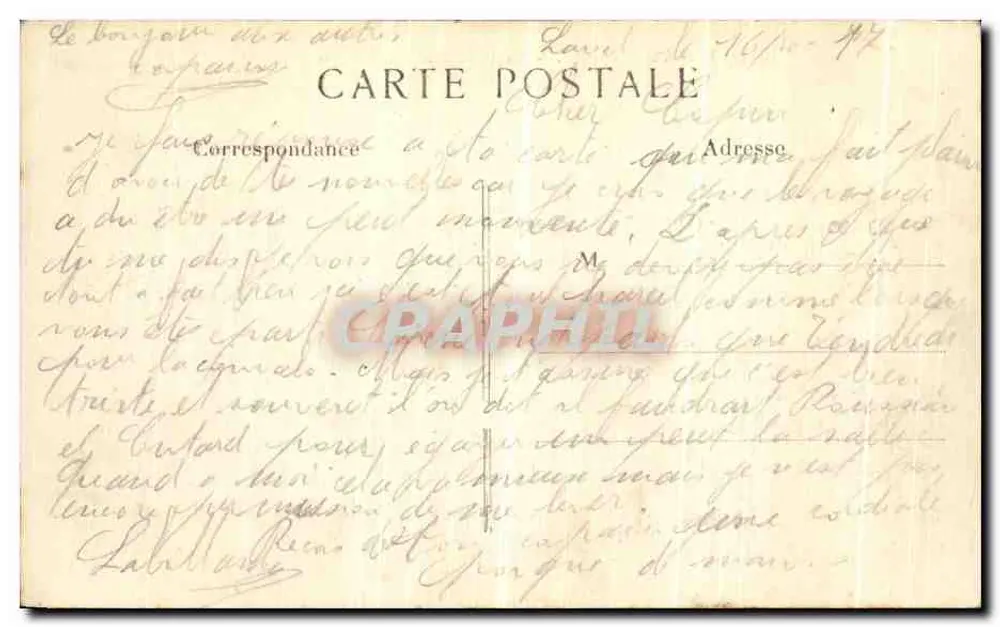 Laval (Mayenne) — O Ponte Novo e o Castelo — J. Sorel, editor, Rennes - Verso