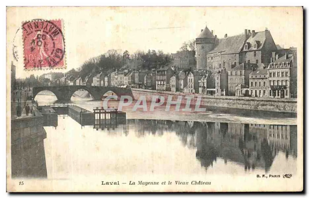 Leval - A Mayenne e o Velho Castelo — B. F., Paris, n°15 - Frente