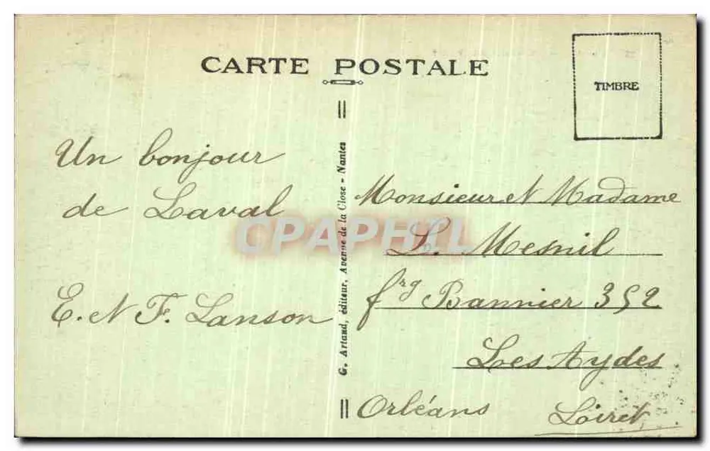 A Grade do Museu — La Vallée — G. Arland, editor, Nantes - Verso