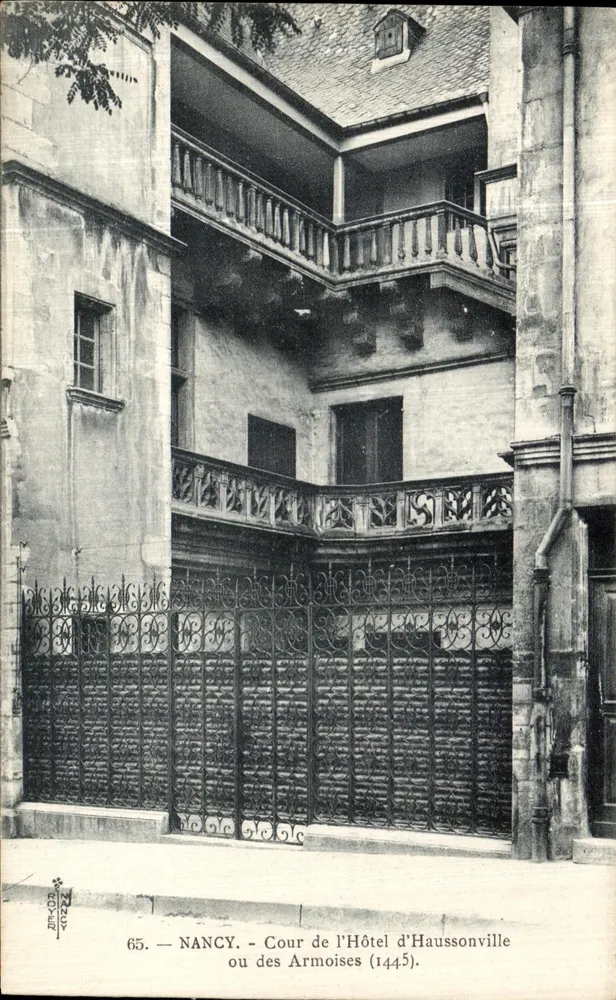 NANCY — Cour de l'Hôtel d'Haussonville (oder des Armoises, 1445) — Verlag R. Zanot, Nr. 65 - Vorderseite