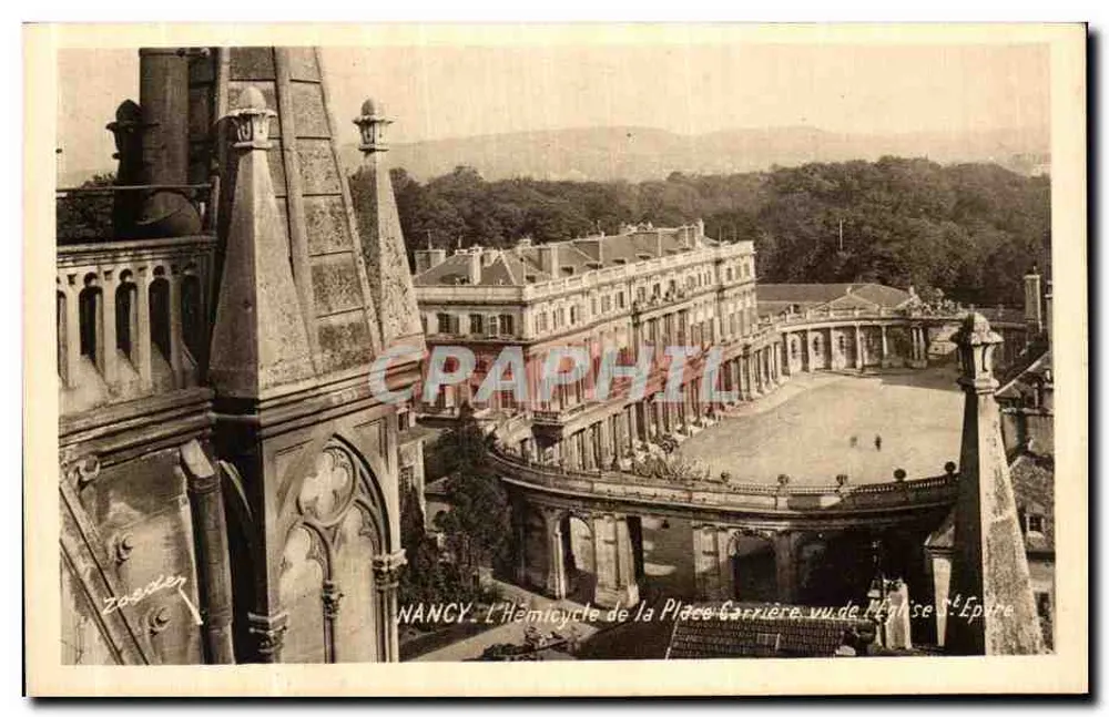 Nancy. Der Hemicyclus der Place Carrière von der Kirche St-Épvre aus — V. Reeder - Vorderseite