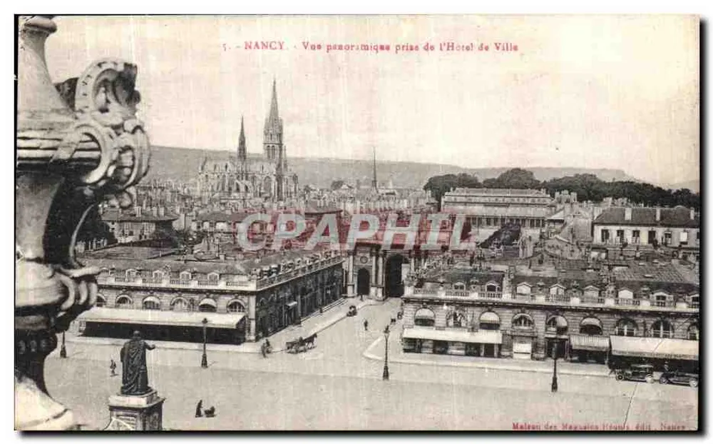 NANCY — Panoramablick vom Rathaus — Maison des Messagers, Verlag Nancy - Vorderseite