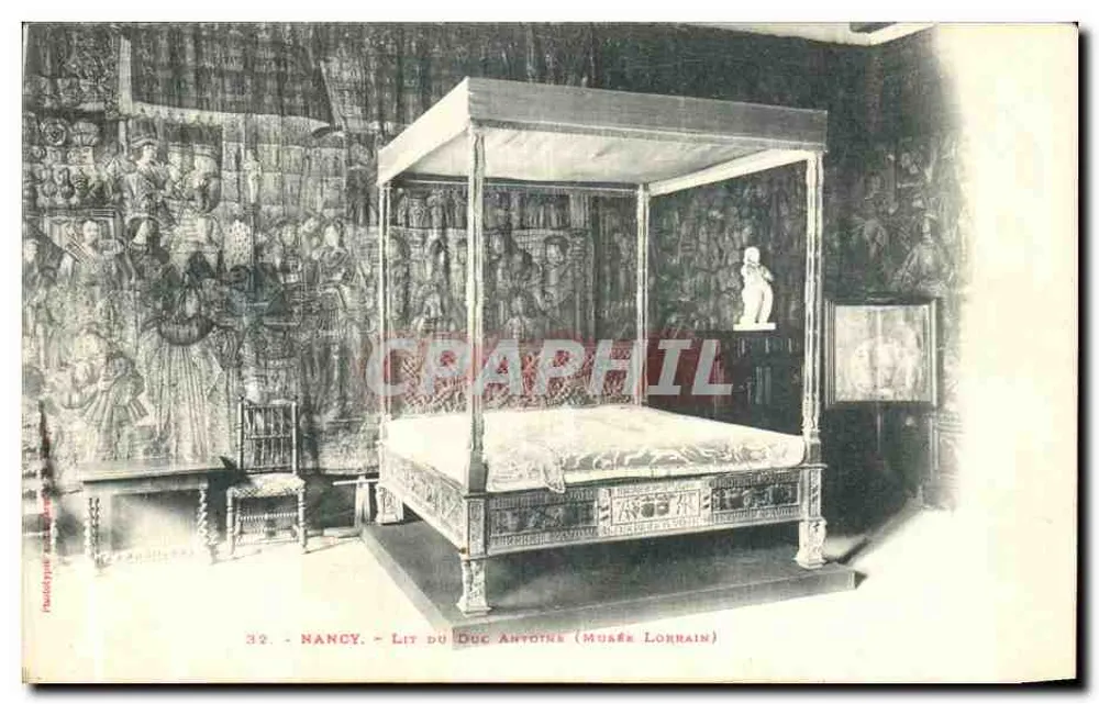 NANCY - Leito do Duque Antoine (Museu Lorrain) — cartão postal n°32 - Frente