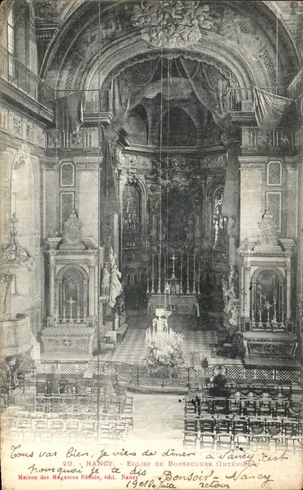 Igreja de Bonsecours — Interior — Casa dos Lojas Rénnis, edição Nancy, n°29 - Frente