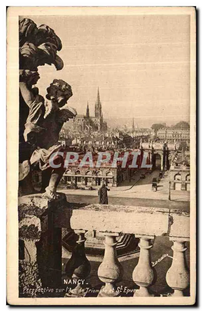 नैन्सी — ट्रियंफ के आर्क और सेंट-एप्वर के ऊपर दृश्य — एडिशन डी आर्ट रीडर, नैन्सी - आगे