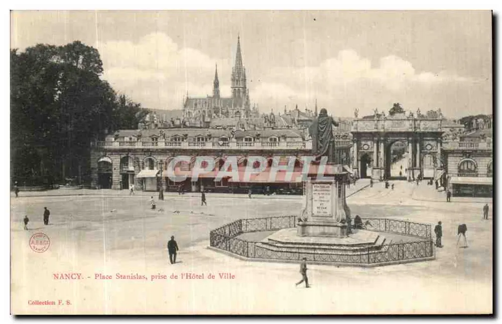 NANCY - Place Stanislas, Ansicht von der Stadtverwaltung — Sammlung F. S. - Vorderseite